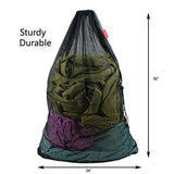 Large Heavy Duty Mesh Bag with Drawstring, 24 x 36 inches, 3 Pack, Black