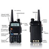 BaoFeng Walkie Talkie UV-5R Dual Band Two Way Radio with one more 1800mAh UV5R Battery one Hand Mic and one TIDRADIO 771 Antenna Baofeng Radio Ham radio